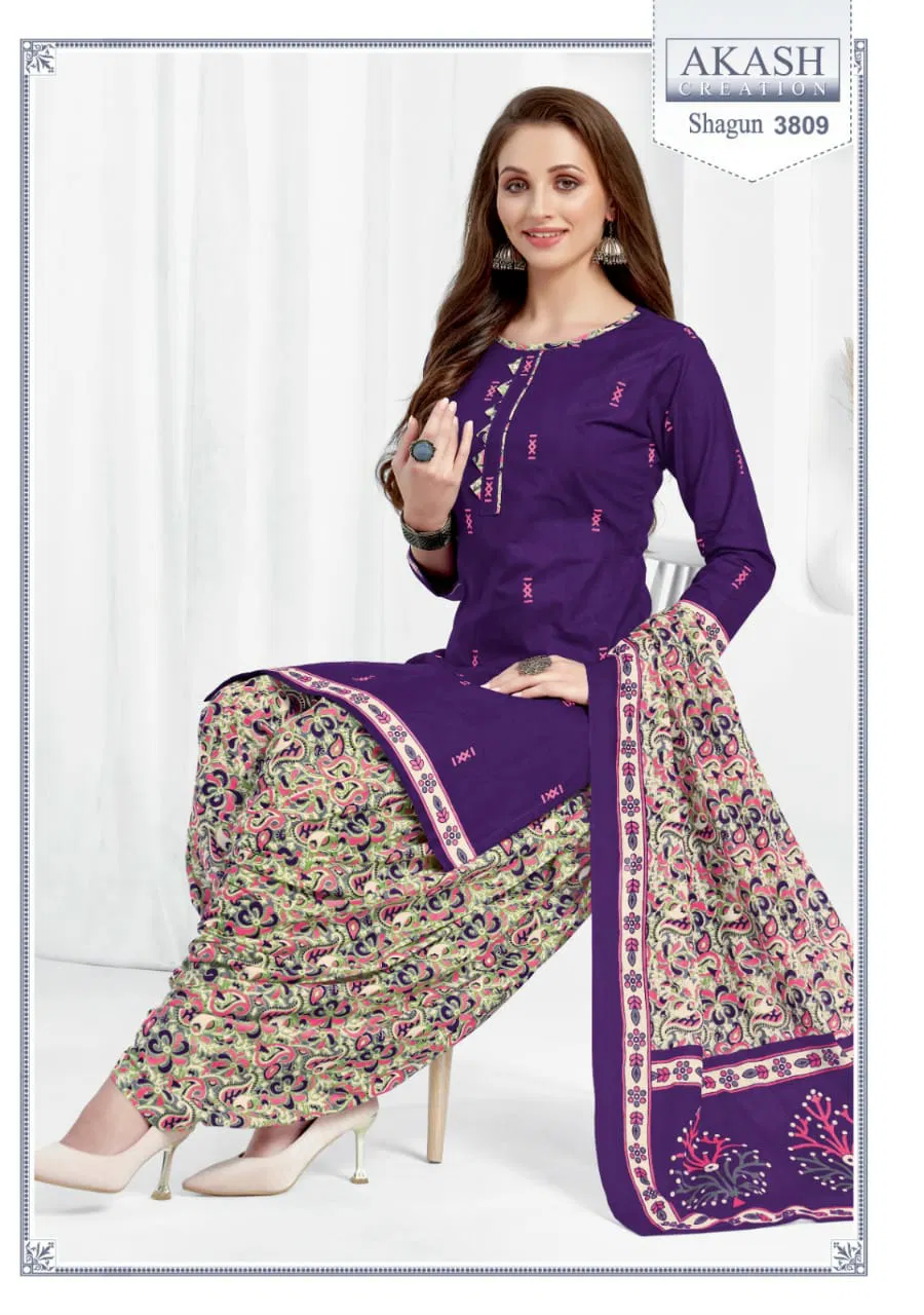 Shagun Vol 38 By Akash 3801 3812 Dress Material suppliers in India
   
